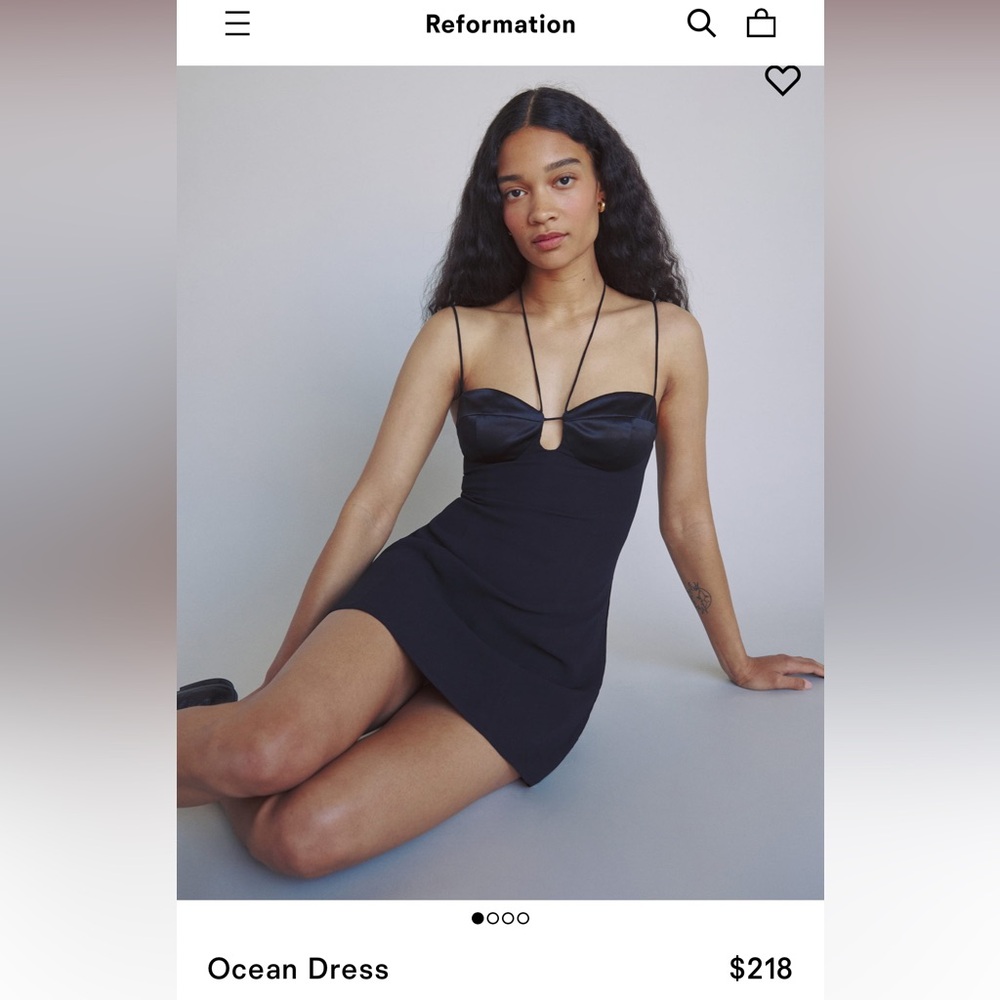 Reformation Black Ocean Dress Mini - 10